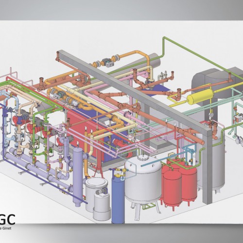 Chaufferie Gaz en 3D.